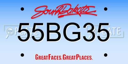 55BG35 South Dakota License Plate