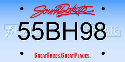 55BH98 South Dakota License Plate