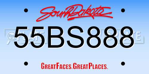 55BS888 South Dakota License Plate