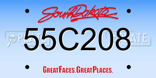 55C208 South Dakota License Plate