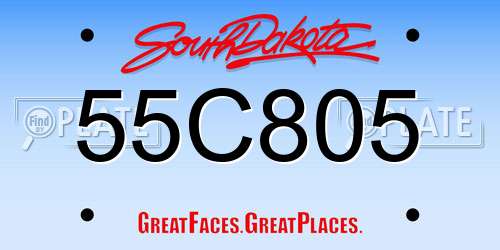 55C805 South Dakota License Plate