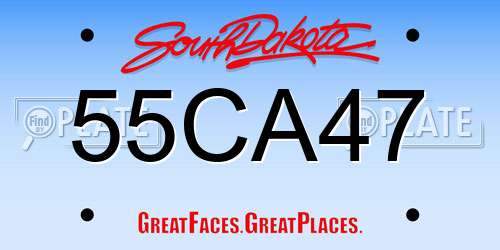 55CA47 South Dakota License Plate