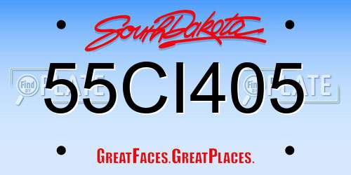 55CI405 South Dakota License Plate