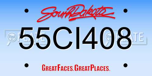 55CI408 South Dakota License Plate