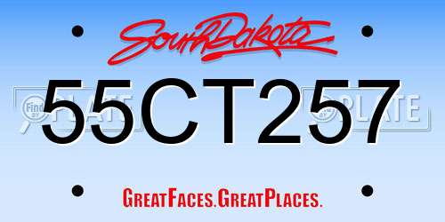 55CT257 South Dakota License Plate