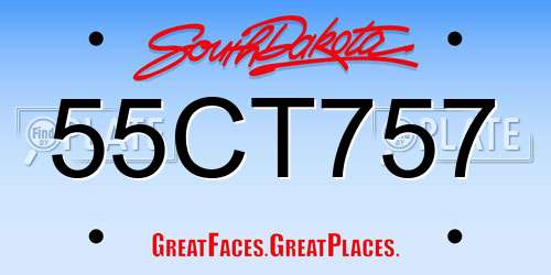 55CT757 South Dakota License Plate