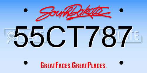 55CT787 South Dakota License Plate