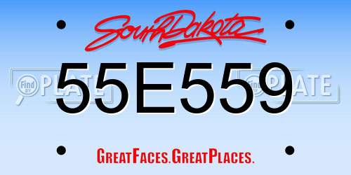 55E559 South Dakota License Plate
