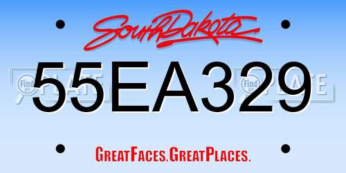 55EA329 South Dakota License Plate