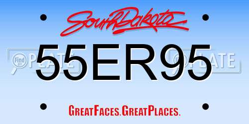 55ER95 South Dakota License Plate