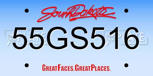 55GS516 South Dakota License Plate