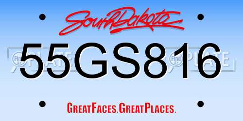 55GS816 South Dakota License Plate