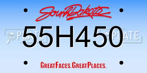 55H450 South Dakota License Plate