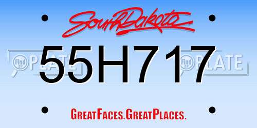 55H717 South Dakota License Plate
