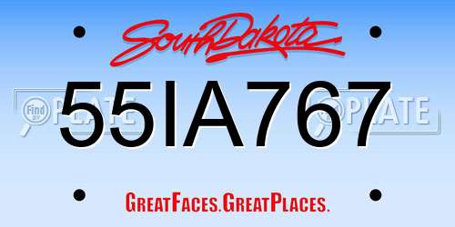 55IA767 South Dakota License Plate