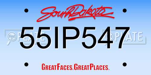55IP547 South Dakota License Plate