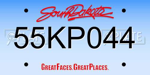 55KP044 South Dakota License Plate