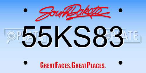 55KS83 South Dakota License Plate
