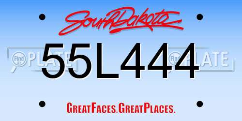 55L444 South Dakota License Plate