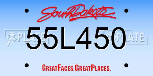 55L450 South Dakota License Plate