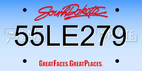 55LE279 South Dakota License Plate