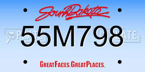 55M798 South Dakota License Plate