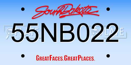 55NB022 South Dakota License Plate