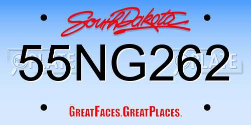 55NG262 South Dakota License Plate