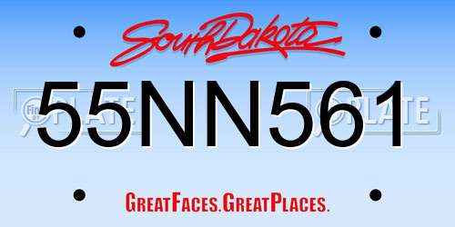 55NN561 South Dakota License Plate