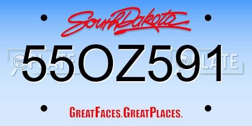 55OZ591 South Dakota License Plate