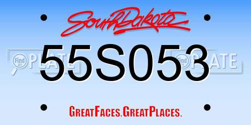 55S053 South Dakota License Plate