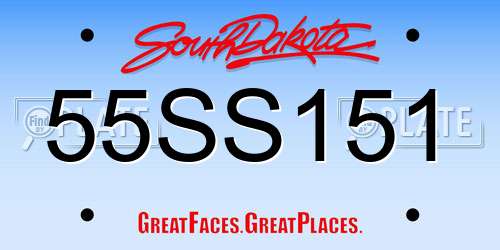 55SS151 South Dakota License Plate