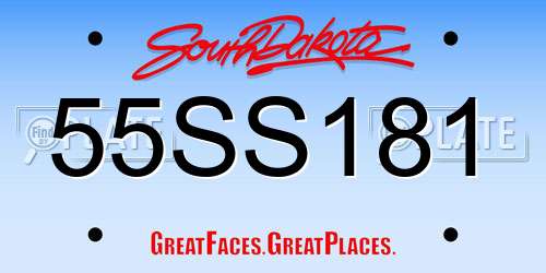 55SS181 South Dakota License Plate
