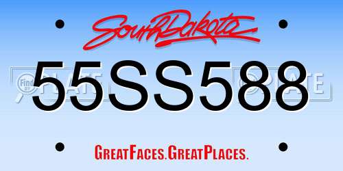 55SS588 South Dakota License Plate