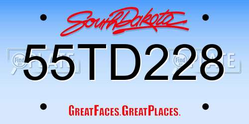 55TD228 South Dakota License Plate