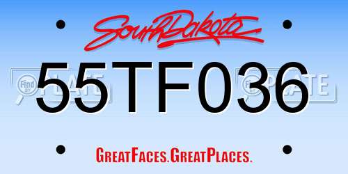 55TF036 South Dakota License Plate