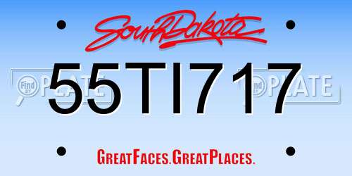 55TI717 South Dakota License Plate