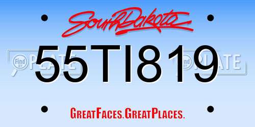 55TI819 South Dakota License Plate