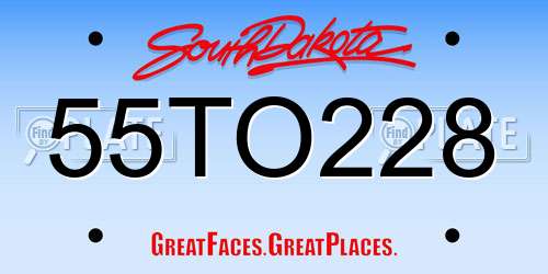 55TO228 South Dakota License Plate