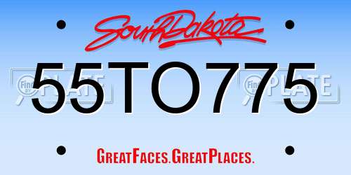 55TO775 South Dakota License Plate