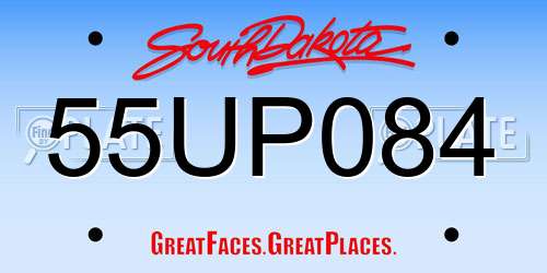 55UP084 South Dakota License Plate