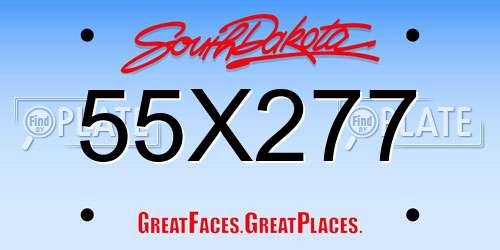 55X277 South Dakota License Plate