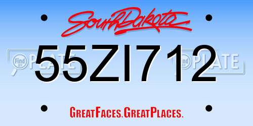 55ZI712 South Dakota License Plate