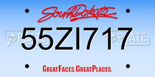 55ZI717 South Dakota License Plate