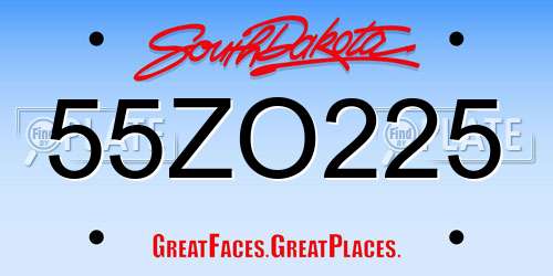 55ZO225 South Dakota License Plate