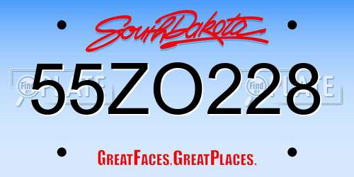 55ZO228 South Dakota License Plate