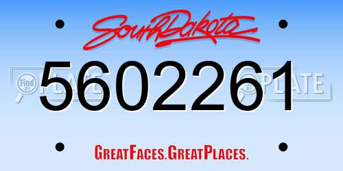 5602261 South Dakota License Plate