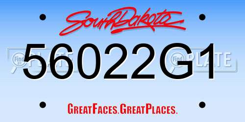 56022G1 South Dakota License Plate