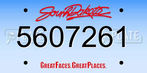 5607261 South Dakota License Plate
