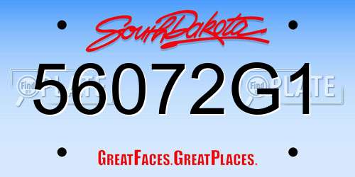 56072G1 South Dakota License Plate
